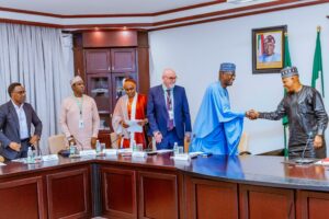 VP Shettima and others during a meeting of the Anticipatory Action Task Force (AATF) on Floods at the Presidential Villa in Abuja
