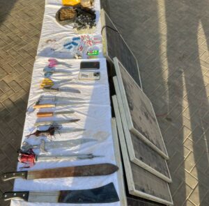 Exhibits recovered from the thugs