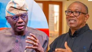 Governor Babajide Sanwo-Olu and Peter Obi