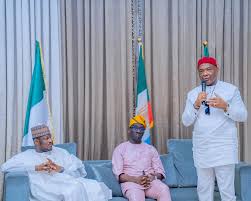 Governor Hope Uzodimma at a feast for the Muslim brothers and sisters at the Banquet Hall, Government House Owerri