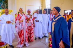 Governor Oyebanji, left, and others, during the memorial service