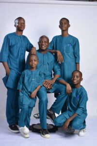 Mr McJohn Adebola Olalekan and his children