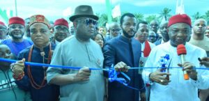 From R: Imo State Governor, Senator Hope Uzodimma, Evang. Chukwuebuka Anozie-Obi, Senator Osita Izunaso, HRM Eze Emma Asor and others, during the Commissioning of Seraphic Orphanage/Elderly Peoples Home built by the Zion Ministry, by the Governor at Mgbirichi, Ohaji Egbema LGA Imo State... Tuesday
