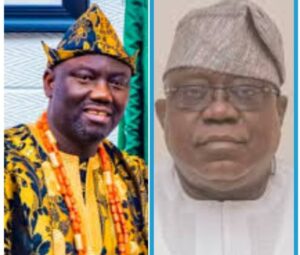 The 46th Aláàfin Ọ̀yọ́,  Ọba Abímbọlá Akeem Ọ̀wọ́adé and Professor Tunji Olaopa