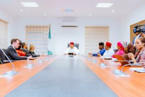 VP Shettima when he received a delegation from Big Win Philanthropy, led by its CEO, Jamie Cooper, on a courtesy visit to the Presidential Villa in Abuja.
