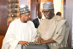 Minister of Budget and Economic Planning, Senator Abubakar Bagudu, and Chairman, Nigeria Governors’ Forum and Governor of Kwara State, Mr Abdulrahman Abdulrazak, during the National Economic Council meeting in Abuja on Thursday, 24/04/25 PHOTO: FMBEP