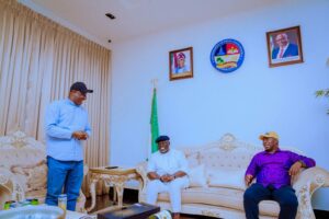 From left, Festus Keyamo, Governor Oborevwori and another politician