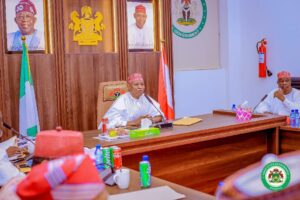 Governor Yusuf and his Deputy during the Council meeting
