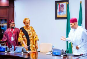 Vice President Shettima, during the official presentation of the draft National Public Policy Development and Management Framework by the Special Adviser to the President on Policy and Coordination/Head of the Central Results Delivery and Coordination Unit (CDCU), Hajiya Hadiza Bala Usman.