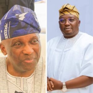 Primate Elijah Ayodele, left, and, Chief Adebayo Adelabu