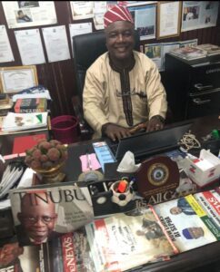 Abubakar Hashim, in the News Magazine West Africa Bureau Office in Freetown