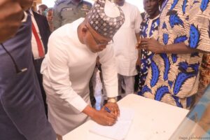 Gov Ododo when he paid a condolence visit to the family of the late retired Major Joe Ajayi
