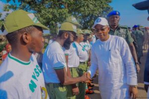 Governor Ododo and Corp Members