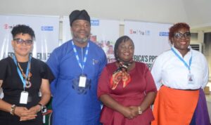 L-R: Helen Idiong, Director, Program & Influencing, Plan International Nigeria; Charles Usie, Country Director, Plan International Nigeria; Olapeju Ibekwe, CEO, Sterling One Foundation; and Sheila Ojei, Director, Philanthropy, Plan International Nigeria, at a press briefing, where Plan International Nigeria announced its theme partnership for the upcoming Africa Social Impact Summit (ASIS), in collaboration with the Co-convener, Sterling One Foundation.