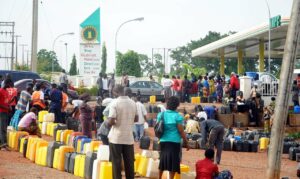 Queue at a fuel station in Nigeria