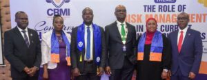 L-R: Registrar/Chief Executive, Chartered Risk Management Institute of Nigeria (CRMI), Victor Olannye; Divisional Head, Risk Management Securities and Exchange Commission (SEC), Grace Abioye; Immediate Past President, CRMI, Ezekiel Oseni; President, CRMI and Executive Director/Chief Risk Officer, Fidelity Bank Plc, Kevin Ugwuoke; Director, Enterprise Risk Management, Nigeria Deposit Insurance Corporation (NDIC), Amal Haruna; and Rep. Keynote speaker, Deputy Group Management Director, United Bank of Africa (UBA), Chukwuma Nweke; at the CRMI Conferment Handover/Sent-Forth ceremony, held in Lagos recently.