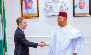 VP Shettima, right, and Chief Financial Officer of Vitol Group, Jeffrey Dellapina