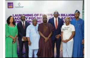 From left: Executive Director, Rural Electrification Fund, Rural Electrification Agency (REA), Engr. Doris Uboh; Executive Director, Corporate Services, REA, Mr. Gboyega Ayoade; Managing Director, Sholep Energy Limited, Engr. Olalekan Shogbesan; Executive Director, Wholesale Banking, FCMB, Mr. Obaro Odeghe; Vice President, Renewable Energy Association of Nigeria (REAN), Mrs. Damilola Asaleye; and Executive Director, Technical Services, REA, Engr. Abdulahi Umar, at the launch of FCMB’s ₦100 billion facility for the Distributed Access through Renewable Energy Scale-Up (DARES) project and the signing of a Memorandum of Understanding with REA on June 19, 2025, in Lagos. The facility is designed to accelerate electricity access for two million households across Nigeria.