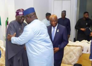 President Bio in warm greetings with ECOWAS Chair and Nigeria’s President Tinubu