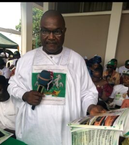 New President, Nigerian Community in Liberia, Deacon Harrison Eva Aniukwu, presenting his acceptance speech today