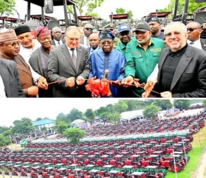 President Tinubu launching the 2,000 tractors
