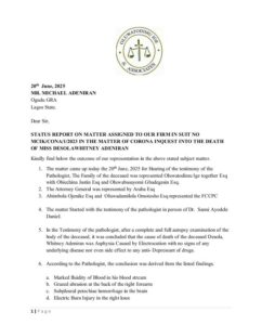 The status report, page 1