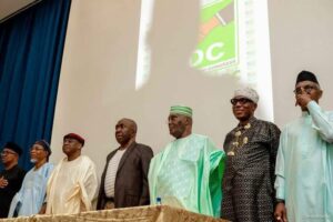 From left, Peter Obi, Rauf Aregbesola, David Mark, Atiku Abubakar, Rotimi Amaechi, Nasir El-Rufai and others