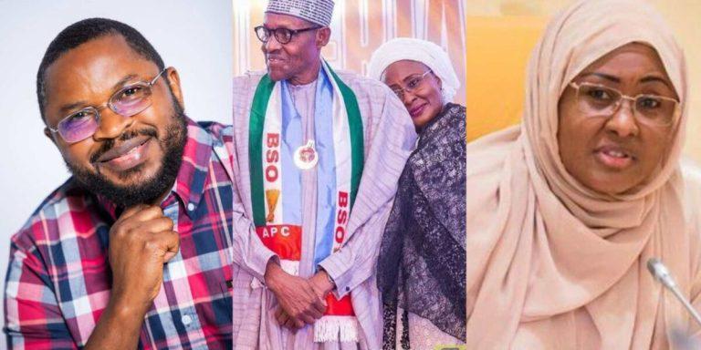From left, Professor Kperogi, former President Buhari and his wife, Aisha