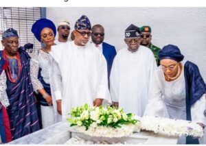 From right, First Lady, Oluremi Tinubu, President Tinubu, Governor Abiodun, Aremo Segun Osoba and others at the Fidau