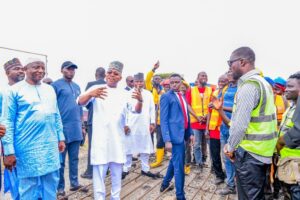 Governor Ododo and others during the inspection