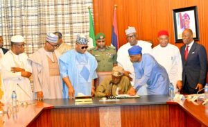 President Bola Tinubu signs four tax bills into law. State House photo