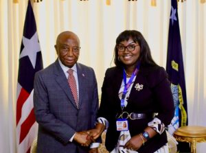 President Joseph Boakai and Liberia’s Road Fund Manager, Joseta Neufville-Wento