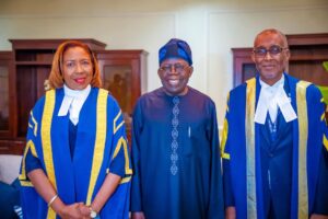 President Tinubu, centre, and his hosts