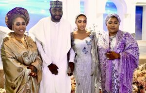 L-R. The mother of the groom, Hajiya Zainab Said Alkali, the groom, Faruk Alkali, the bride Salaha, and the brides mother, Hajiya Sa'adatu Ahmed Chanchangi.