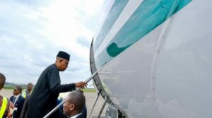 VP Shettima boarding plane