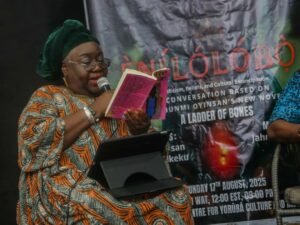 Dr Bunmi Oyinsan reading from her novel