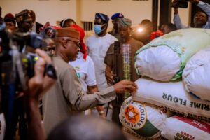 Governor Oyebanji during the official commissioning of ‘Ounje Ekiti Retail Outlet’ and “Ilu Eye Aggregation Hub” in Ado- Ekiti