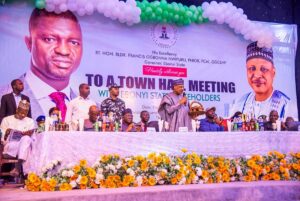 National Communication Team, led by Alhaji Mohammed Idris, the Minister of Information and National Orientation, speaking