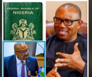 Nigerian In passport, top left, Peter Obi, right, and Olubunmi Ojo