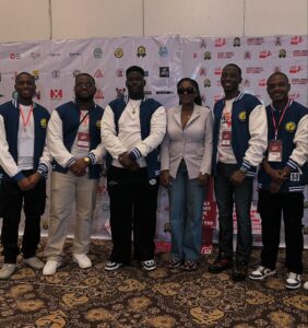Hameen Yusuf, Editor in Chief KB KLUB; Ayobami Olomiyete, President KB KLUB; Olaleye Iyanuoluwa, Member KB KLUB, Yvonne Jegede, Actress; Mustapha Madehin, Immediate Past President, Sheriffdeen Oloyede, Project Lead