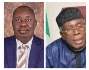 Chief Audu Ogbeh, right and Ade Ishoribo. Photo credit: enduringnews.