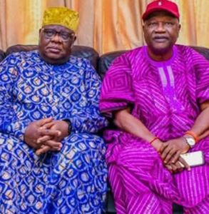Oba Adedokun Omoniyi Abolarin, right, and Segun Remi, alias Chief Kanran