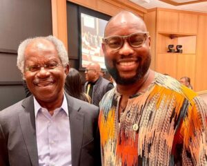 Mr Adebayo Ogunlesi and Timi Olagunju