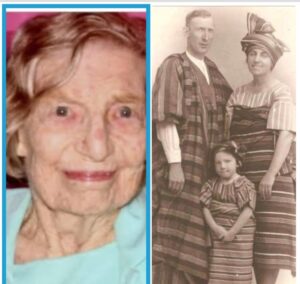 Photo left: Ruth Elton. The photo on the right: English Evangelist, Pastor Sydney Granville Elton (16th April, 1907 - 14th January, 1987) with his wife Hannah Catherine Elizabeth (24th February, 1894 - 25th November, 1983) and daughter, Ruth (7th September, 1933 - 30th August, 2025) at Ileṣa, Western Nigeria in 1937. Credit: Historyville