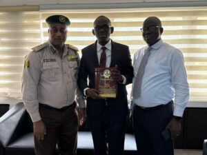R-L:, The Ogun State Controller of the Nigerian Correctional Service, Mr. K.A. Abioye., the Ogun State Commissioner for Justice and Attorney General, Barr. Oluwasina Ogungbade (SAN) and Barr. Olusegun Olaotan, Solicitor General/Permanent Secretary, Ministry of Justice, Ogun State