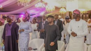 First from left to right, Bamise, Doyinsola, Prof. Yeni Osinbajo, Governor Babajide Sanwo-Olu 2. The audience. 3. Pastor Ituah Ighodalo 4. Prof Yeni Osinbajo, Governor Babajide Sanwo-Olu Download all attachments as a zip file 1000594605 .jpg 37.7 kB 1000594652 .jpg 176 kB 1000594657 .jpg 226.7 kB 1000594658 .jpg 218 kB