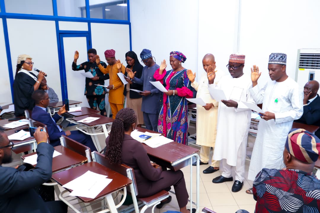 Inauguration of ACTU members in the federal Ministry of Transportation by the ICPC legal Adviser. Barr. Nkem Ezema during the induction. 26-08-2025.