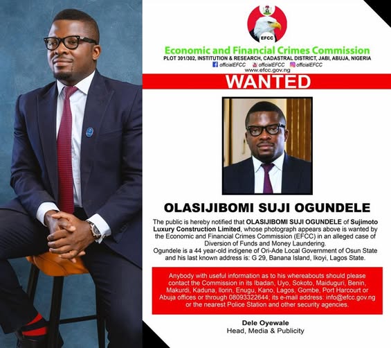 Olasijibomi “Sijibomi” Ogundele declared wanted by EFCC