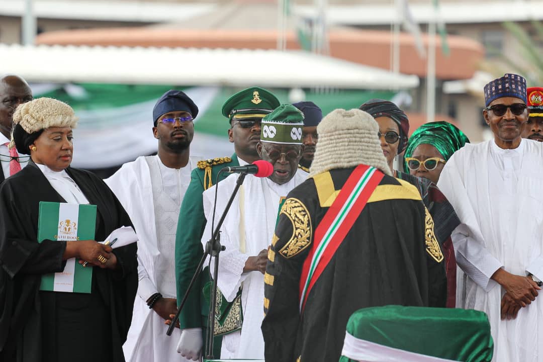 President Bola Tinubu being sworn in, 2023