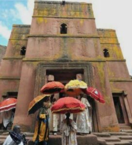 The rock-hewn Church of St George, Lalibela, Ethiopia.